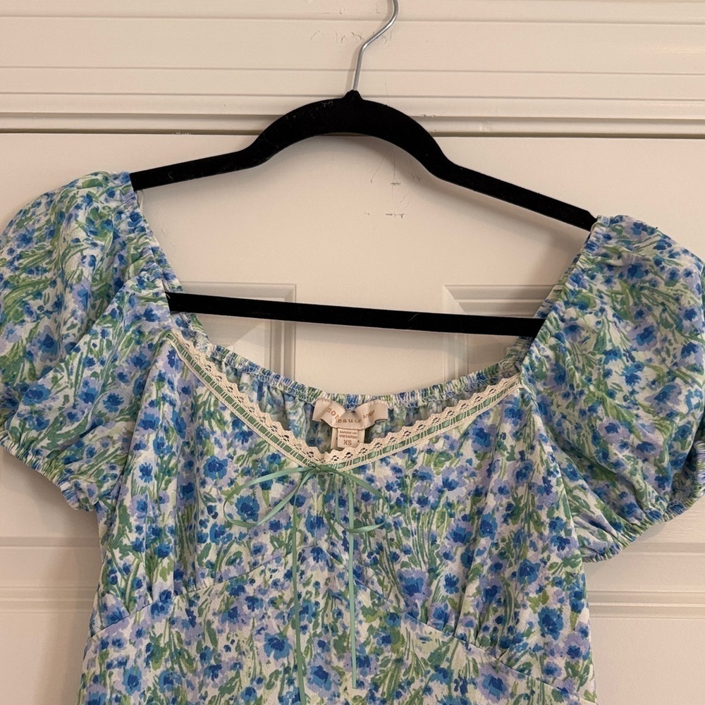 Monteau Blue and Green Floral Maxi Dress XS - Picture 2 of 9